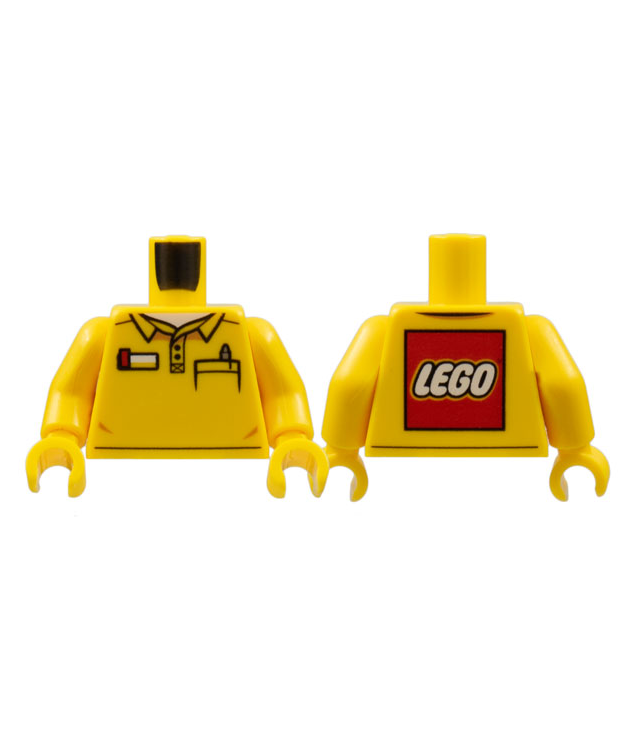 LEGO - Torso poloshirt met borstzak en pen, LEGO-logo op achterkant / gele armen / gele handen - Yellow | N