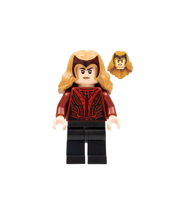 LEGO - The Scarlet Witch (Wanda Maximoff) - effen zwarte benen, middel-nougat haar met diadeem - | N