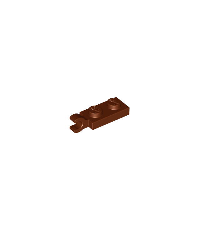 LEGO - Plaat, gemodificeerd 1 x 2 met clip aan uiteinde (horizontale greep) - Reddish Brown | N
