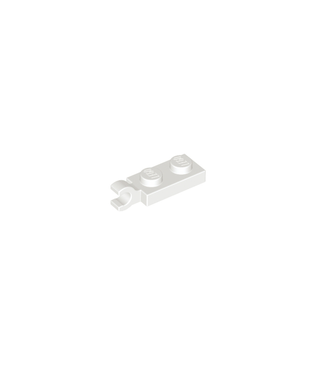 LEGO - Plaat, gemodificeerd 1 x 2 met clip aan uiteinde (horizontale greep) - White | N