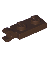 LEGO - Plaat, gemodificeerd 1 x 2 met clip aan uiteinde (horizontale greep) - Dark Brown | N - Thumbnail