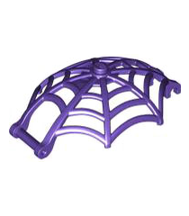 LEGO - Minifiguur-wapen, spinnenweb grote halve bolvorm met staaf-handgreep en clips - Dark Purple | N - Thumbnail