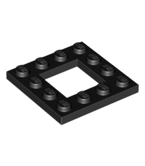 LEGO - Plaat, gemodificeerd 4 x 4 met open midden 2 x 2 - Black | N - Thumbnail
