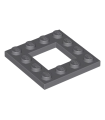 LEGO - Plaat, gemodificeerd 4 x 4 met open midden 2 x 2 - Dark Bluish Gray | N - Thumbnail