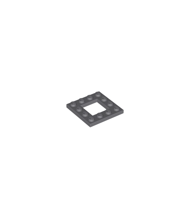 LEGO - Plaat, gemodificeerd 4 x 4 met open midden 2 x 2 - Dark Bluish Gray | N