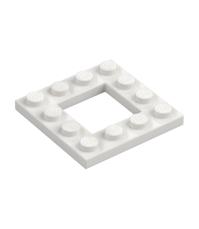 LEGO - Plaat, gemodificeerd 4 x 4 met open midden 2 x 2 - White | N