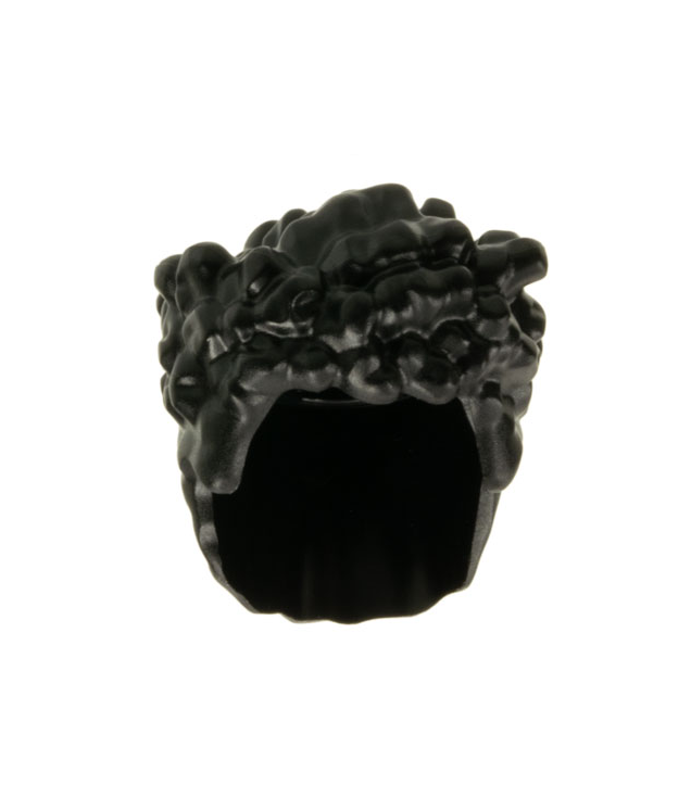 LEGO - Minifiguur-haar, opgerold met halflange zijkanten - Black | N