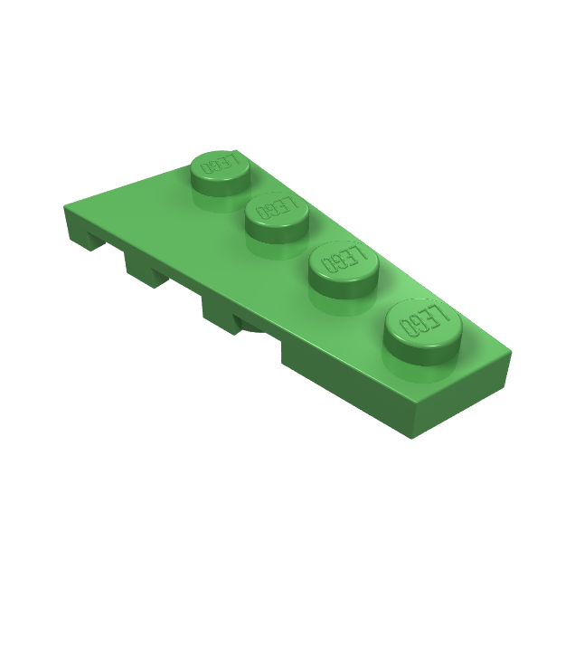 LEGO - Wig, plaat 4 x 2 rechts - Bright Green | N