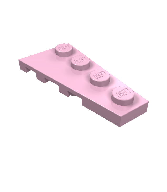 LEGO - Wig, plaat 4 x 2 rechts - Bright Pink | N