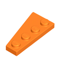 LEGO - Wig, plaat 4 x 2 rechts - Orange | N - Thumbnail
