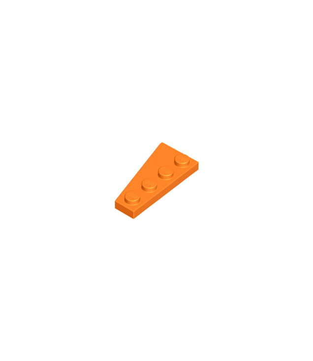 LEGO - Wig, plaat 4 x 2 rechts - Orange | N