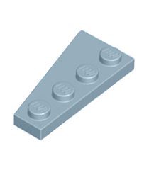 LEGO - Wig, plaat 4 x 2 rechts - Sand Blue | N - Thumbnail
