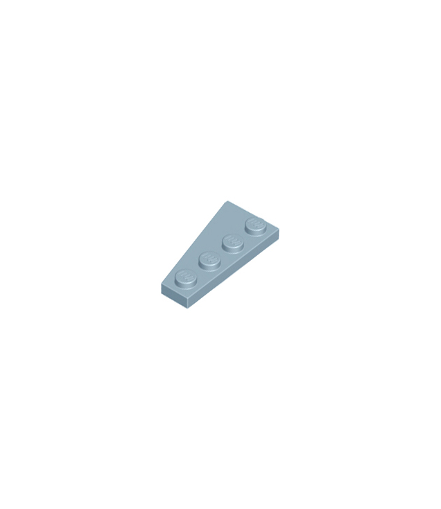 LEGO - Wig, plaat 4 x 2 rechts - Sand Blue | N