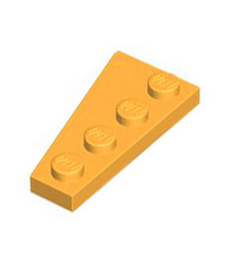 LEGO - Wig, plaat 4 x 2 rechts - Bright Light Orange | N - Thumbnail