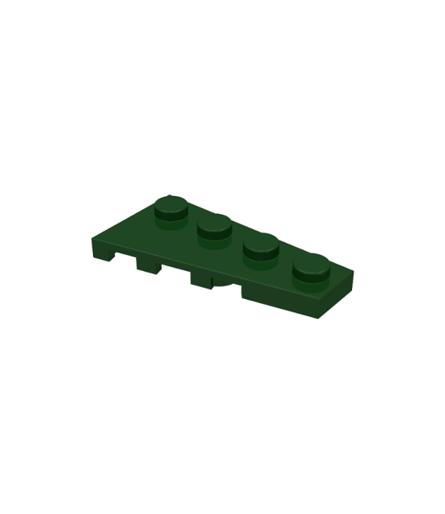LEGO - Wig, plaat 4 x 2 rechts - Dark Green | N