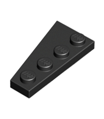 LEGO - Wig, plaat 4 x 2 rechts - Black | N - Thumbnail