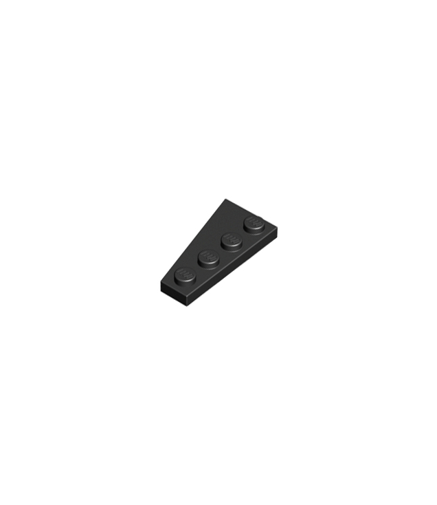 LEGO - Wig, plaat 4 x 2 rechts - Black | N