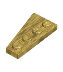 LEGO - Wig, plaat 4 x 2 rechts - Pearl Gold | N - Thumbnail