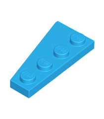 LEGO - Wig, plaat 4 x 2 rechts - Dark Azure | N - Thumbnail