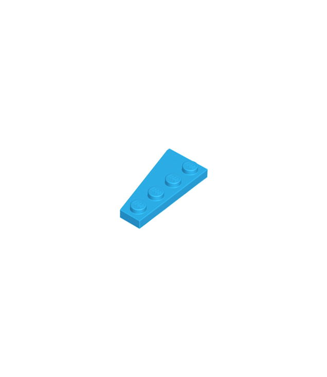 LEGO - Wig, plaat 4 x 2 rechts - Dark Azure | N