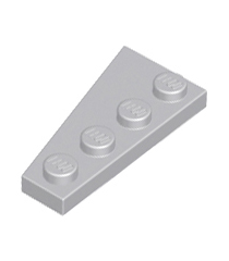 LEGO - Wig, plaat 4 x 2 rechts - Light Bluish Gray | N - Thumbnail