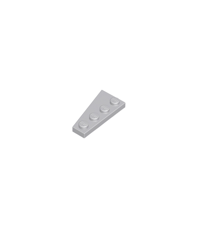 LEGO - Wig, plaat 4 x 2 rechts - Light Bluish Gray | N