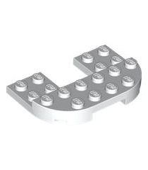 LEGO - Plaat, rond 4 x 6 x 2/3 verhoogd 2 x 6 met 2 x 2 uitsparing - White | N - Thumbnail