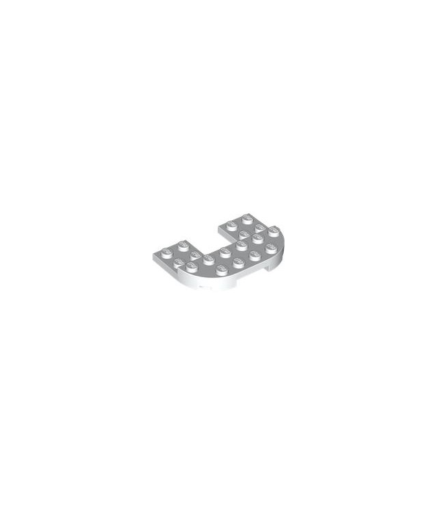 LEGO - Plaat, rond 4 x 6 x 2/3 verhoogd 2 x 6 met 2 x 2 uitsparing - White | N