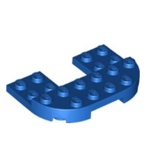 LEGO - Plaat, rond 4 x 6 x 2/3 verhoogd 2 x 6 met 2 x 2 uitsparing - Blue | N - Thumbnail