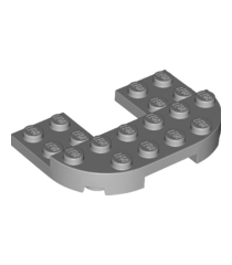 LEGO - Plaat, rond 4 x 6 x 2/3 verhoogd 2 x 6 met 2 x 2 uitsparing - Light Bluish Gray | N - Thumbnail
