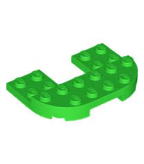 LEGO - Plaat, rond 4 x 6 x 2/3 verhoogd 2 x 6 met 2 x 2 uitsparing - Bright Green | N - Thumbnail