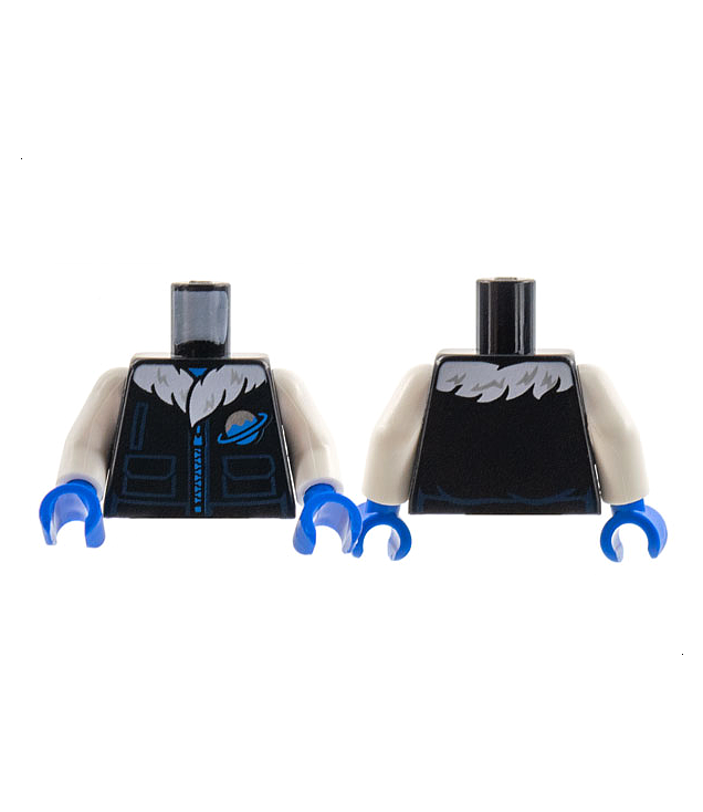 LEGO - Torso jas met witte bontvoering, blauwe rits, donkerblauwe zakken en Ice Planet-logo / witte armen / blauwe handen - Black | N