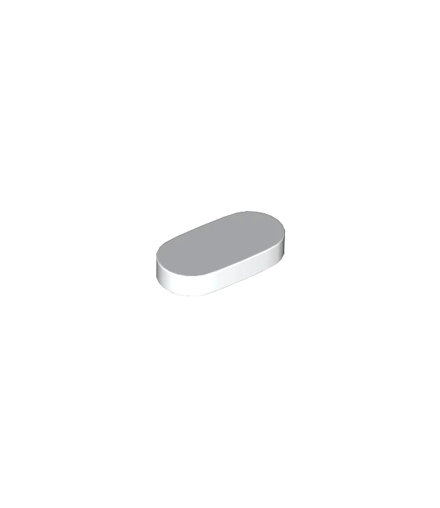 LEGO - Tegel, rond 1 x 2 ovaal - White | N