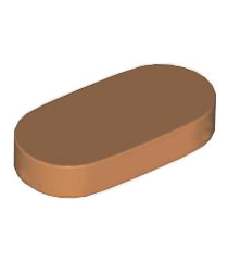 LEGO - Tegel, rond 1 x 2 ovaal - Medium Nougat | N - Thumbnail