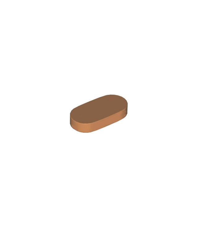 LEGO - Tegel, rond 1 x 2 ovaal - Medium Nougat | N