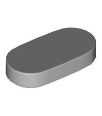 LEGO - Tegel, rond 1 x 2 ovaal - Light Bluish Gray | N - Thumbnail