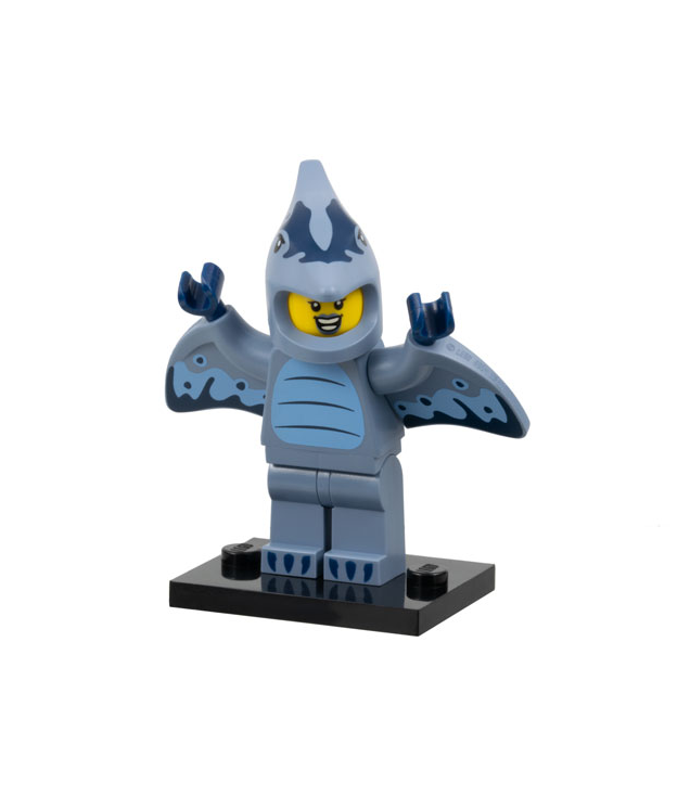 LEGO - Pterodactylkostuumfan, Serie 27 (complete set met standaard en accessoires) - | N