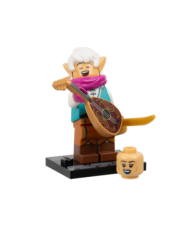 LEGO - Elfen-bard, Dungeons & Dragons (complete set met standaard en accessoires) (doos aan één zijde voorzichtig geopend voor identificatie, originele verpakking, snelle verzending, hoogwaardige items en service, sterk aanbevolen door klanten) - | N