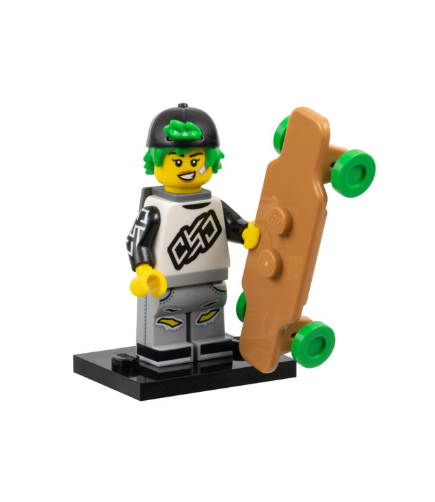 LEGO - Longboarder, Serie 27 (complete set met standaard en accessoires) - | N