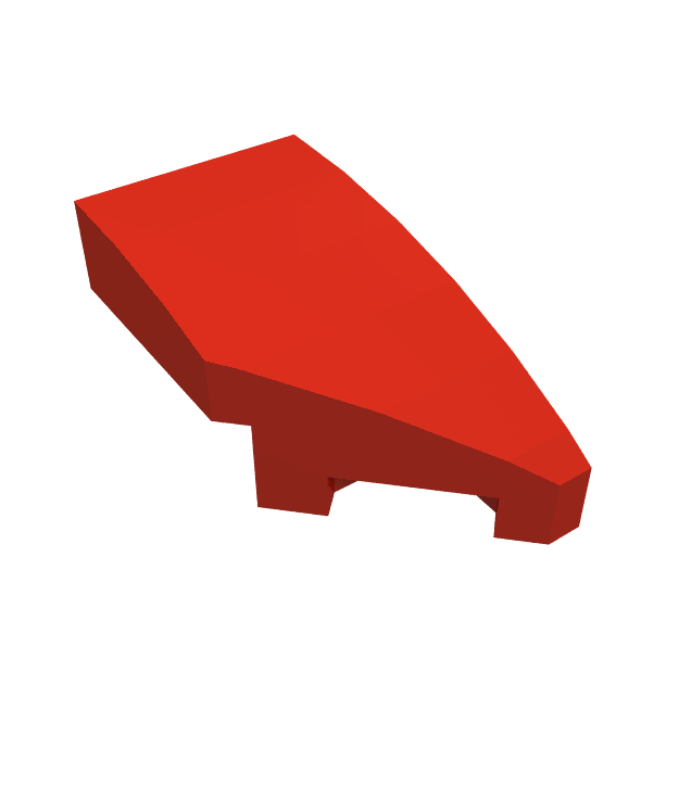 LEGO - Wig 2 x 1 x 2/3 rechts - Red | N