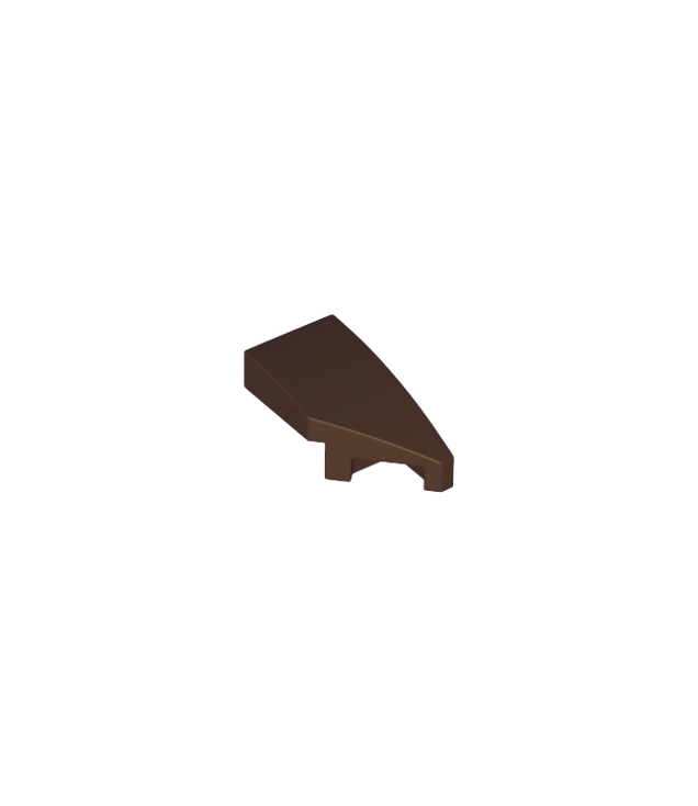 LEGO - Wig 2 x 1 x 2/3 rechts - Dark Brown | N