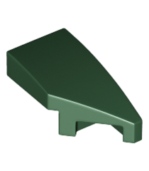 LEGO - Wig 2 x 1 x 2/3 rechts - Dark Green | N - Thumbnail