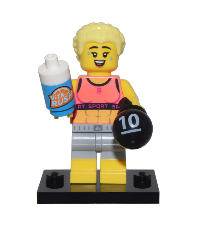 LEGO - Fitnessinstructeur, Serie 25 (complete set met standaard en accessoires) - | N