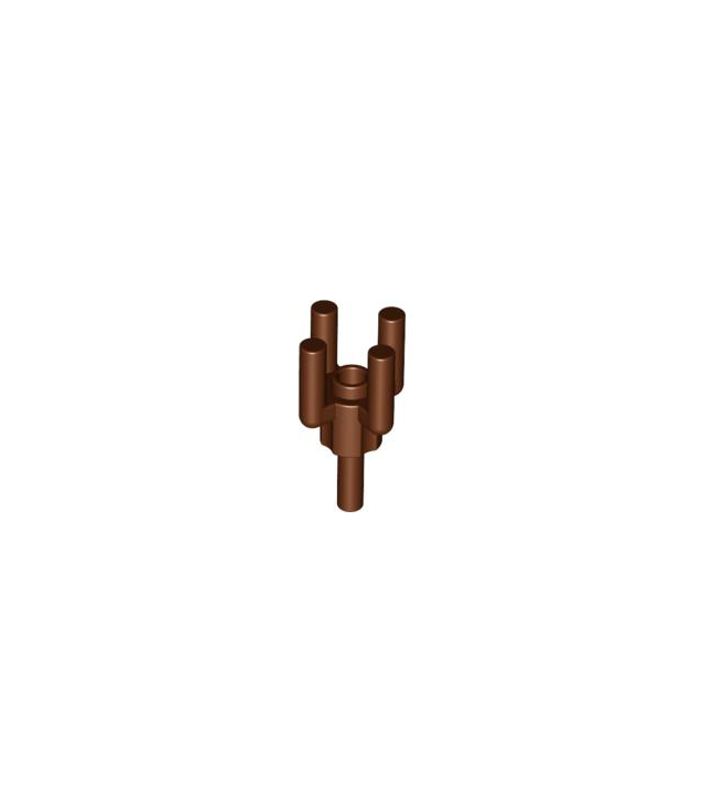 LEGO - Staaf 1.2L met bovenop een nop en 4 opstaande staafarmen (palmboomtop) - Reddish Brown | N