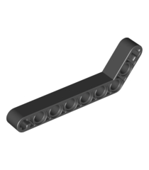 LEGO - Technic, aangepaste gebogen dikke liftarm 1 x 9 (7 - 3) - Black | N - Thumbnail