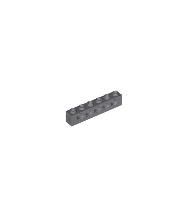 LEGO - Technic, steen 1 x 6 met gaten - Dark Bluish Gray | N