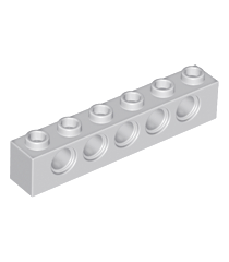 LEGO - Technic, steen 1 x 6 met gaten - Light Bluish Gray | N - Thumbnail