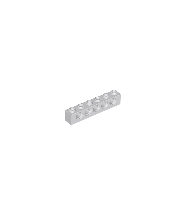 LEGO - Technic, steen 1 x 6 met gaten - Light Bluish Gray | N