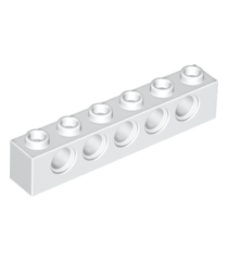 LEGO - Technic, steen 1 x 6 met gaten - White | N - Thumbnail