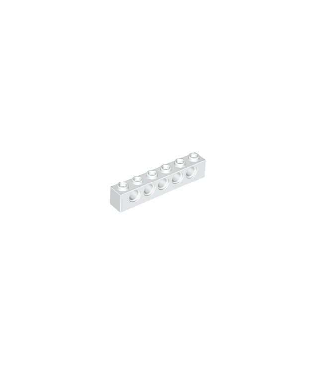 LEGO - Technic, steen 1 x 6 met gaten - White | N